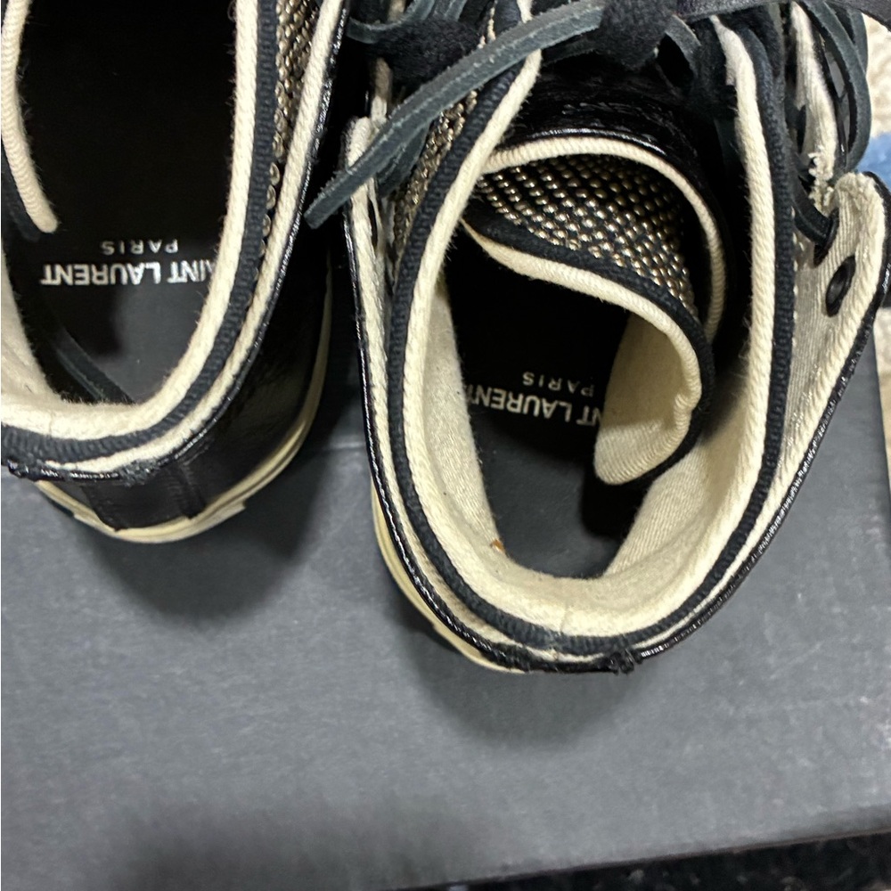 Saint Laurent Double Studded High Top Sneaker Size EU 35 USA 5 - Picture 10 of 13
